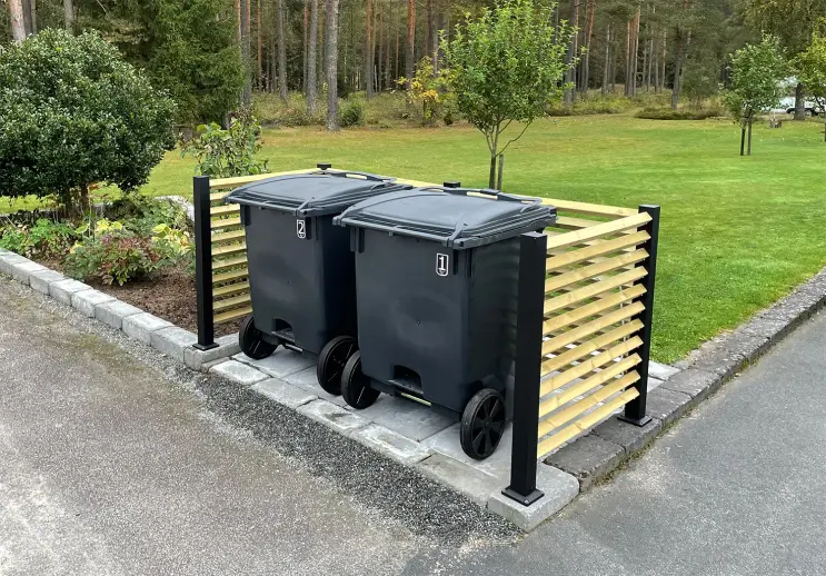 Soptunneskydd för stilren trädgårdsdesign