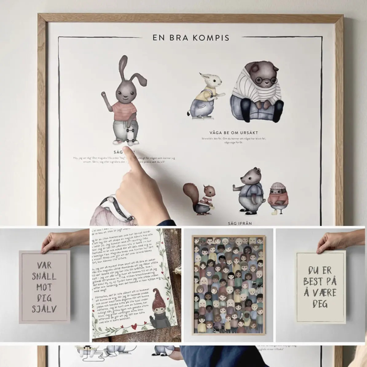 Kunskapstavlan® En bra kompis i samarbete med Friends - Viktig poster till barnrummet - 30x40, 40x50