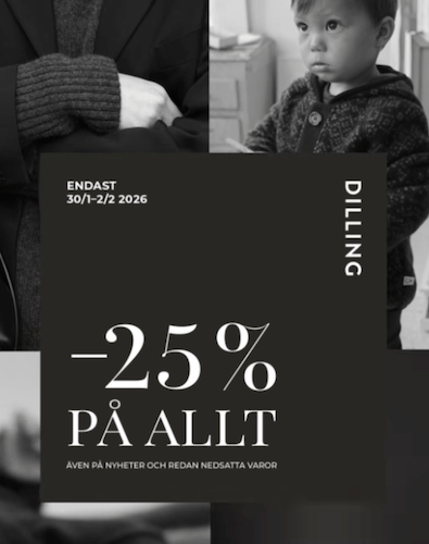 25 % rabatt på alla DILLING-produkter