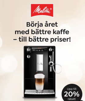 Upp till 20 % rabatt på kaffemaskiner hos Melitta
