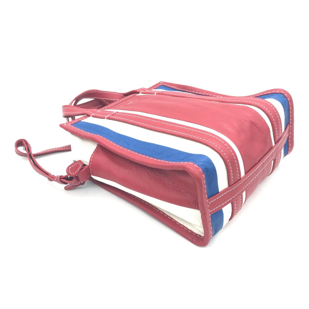 Multifärgad Randig Läder Tote Bag