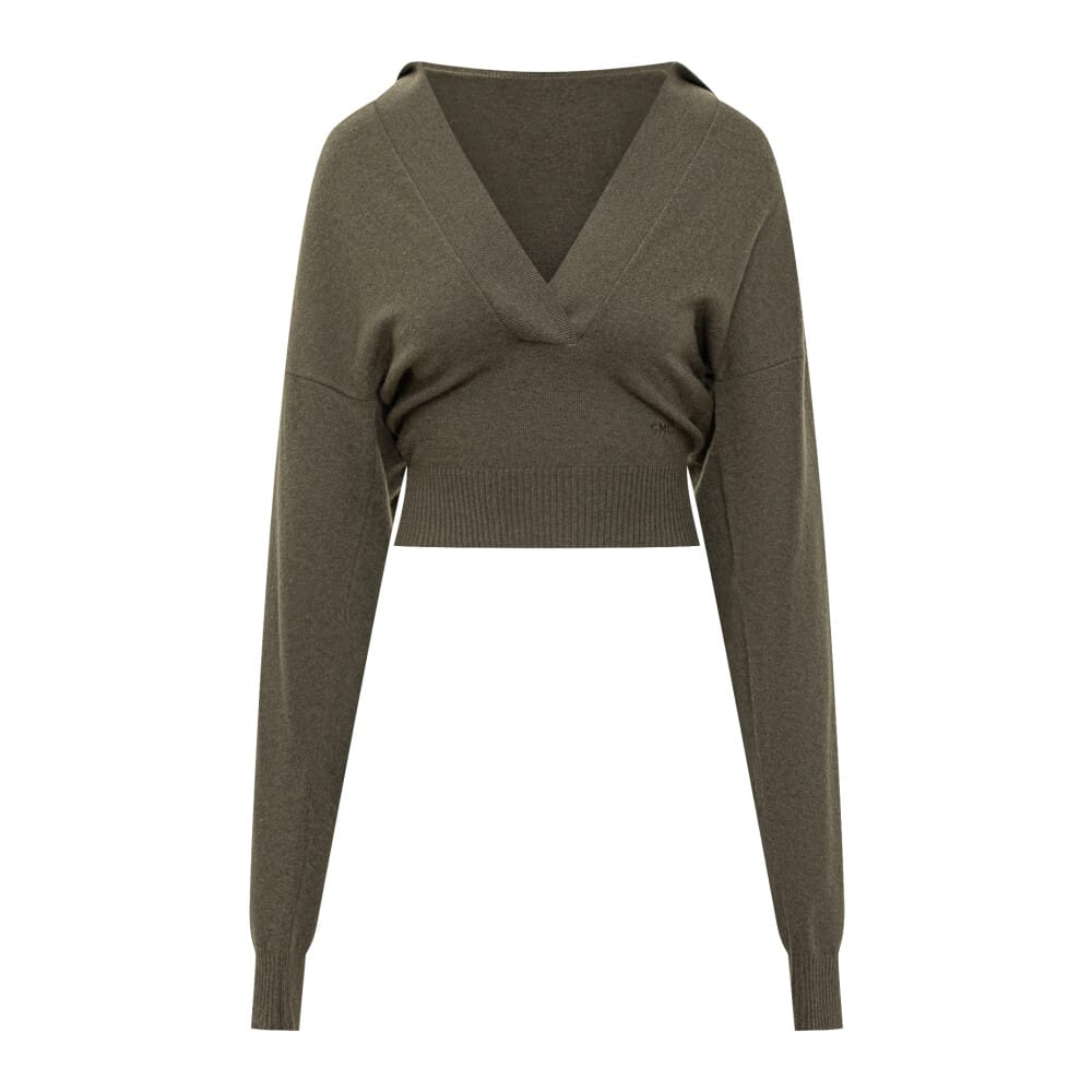 Hooded V-Neck Knit Sweater for Men