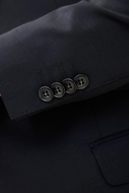 Svart Slim Fit Microstruktur Kavaj