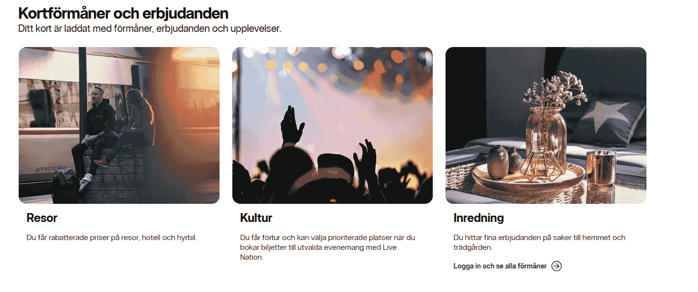 Fördelar och förmåner med ditt kort