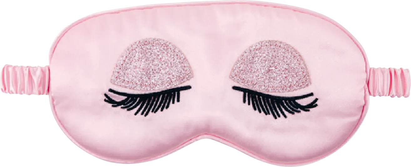 Sovmask rosa med ögon