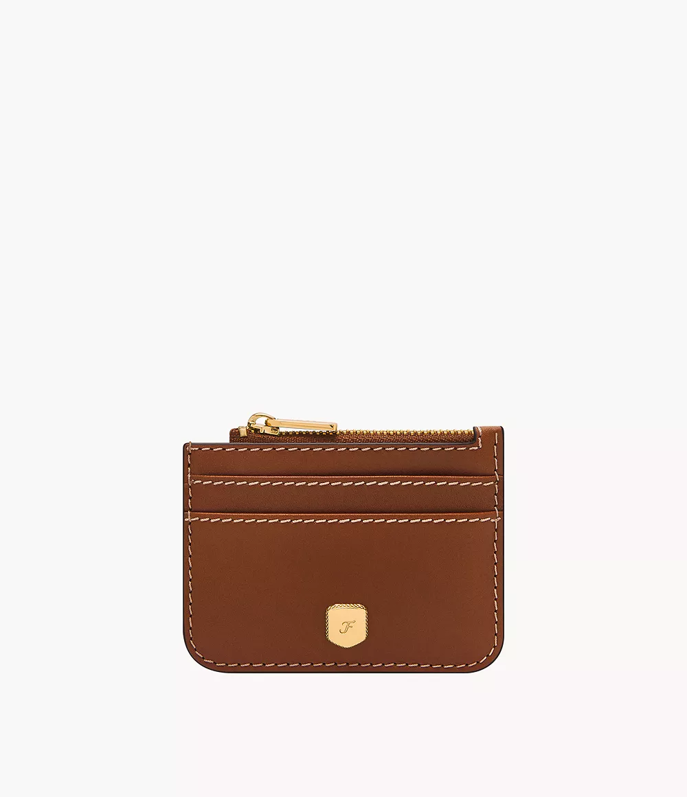 Lennox Leather Zip Card Case