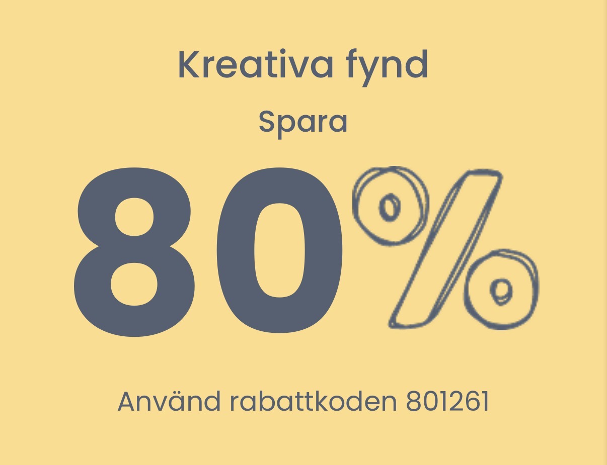 Kreativa produkter 80% rabatt
