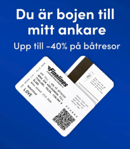 Få upp till 40 % rabatt på båtresor hos Finnlines