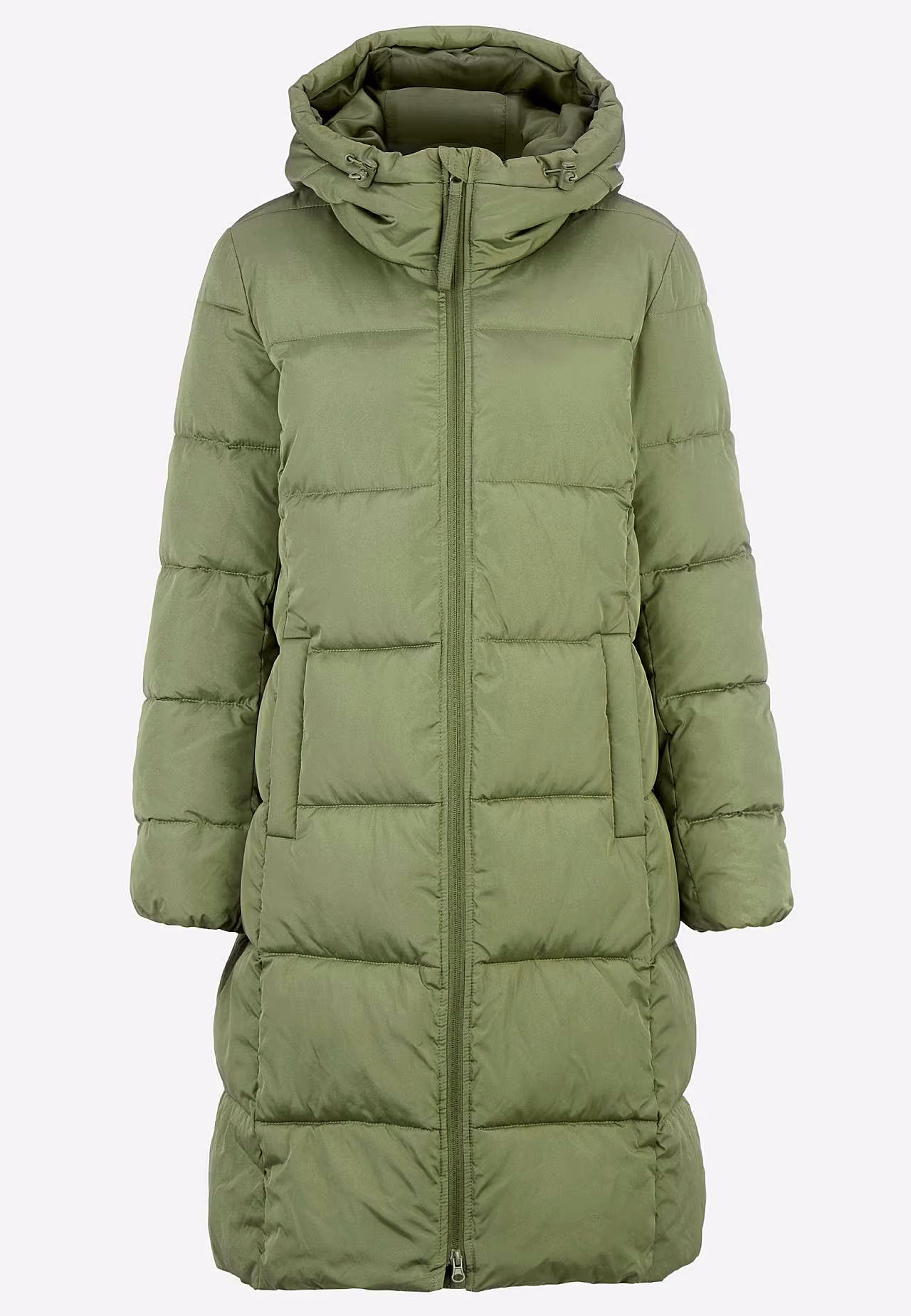 Elegant Grön Vinterkappa för Damer