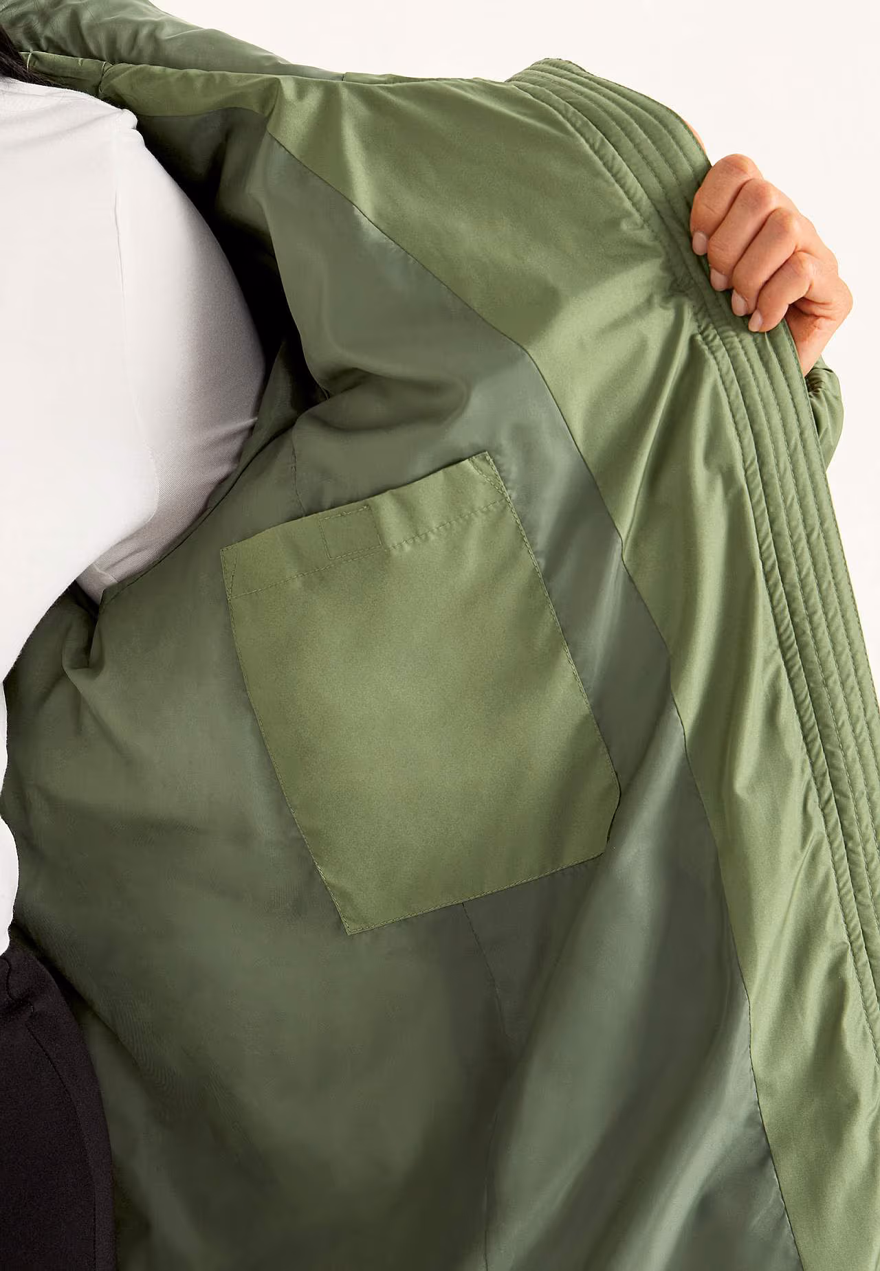 Elegant Grön Vinterkappa för Damer