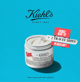 Få 20 % rabatt + 2 travel size-produkter hos Kiehl's