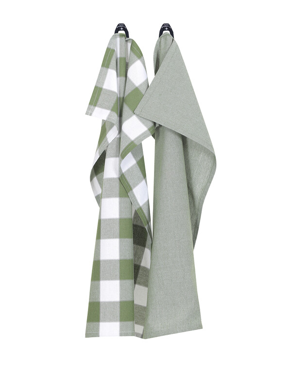 Kökshandduk Rutig Ted 2‑pack Grön