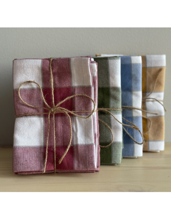 Kökshandduk Rutig Ted 2‑pack Grön