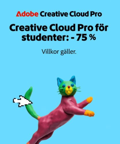 75 % rabatt på Adobe Creative Cloud Pro för studenter