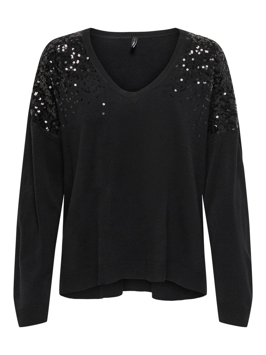 ONLSTARRY Svart Stickad Tröja