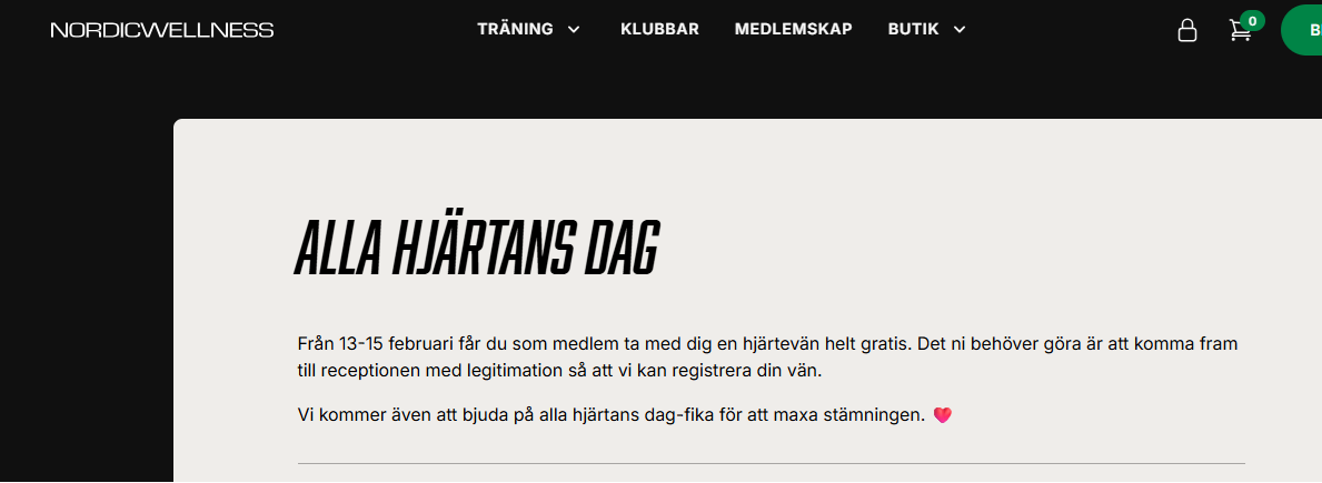 Från 13-15 februari får du som medlem ta med dig en hjärtevän helt gratis