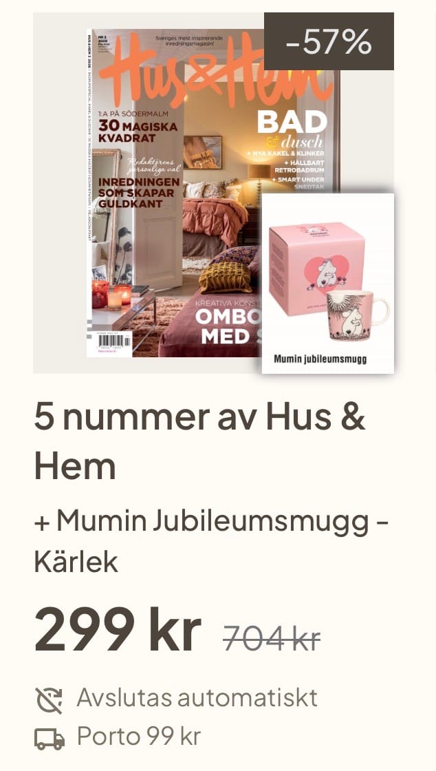 Hus & Hem med Muminmugg på köpet