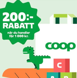 200 kr rabatt när du handlar för 1 000 kr hos Coop