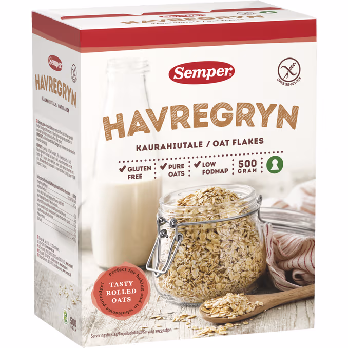 Semper glutenfria havregryn. 3 x 500 g.