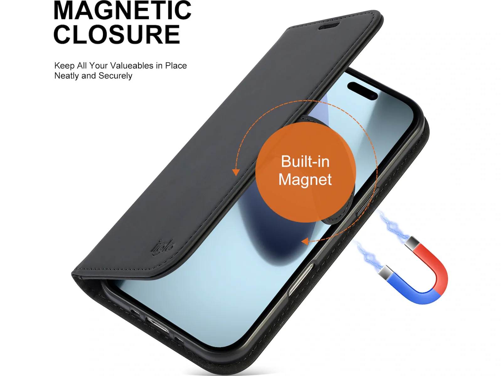 iiglo iPhone Air Plånboksfodral (svart) - Mobilskal