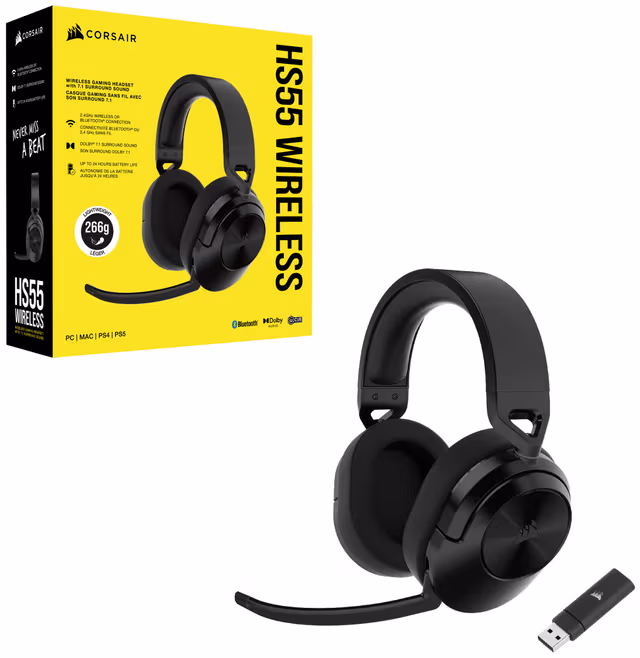 Corsair HS55 trådlöst gamingheadset svart