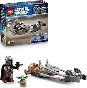 LEGO Star Wars The Mandalorian & Grogus Speeder Bike – Byggset med rymdfordon och 2 Star Wars mi