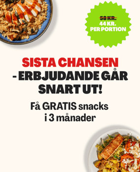 Spara upp till 1 099 kr och få gratis snacks hos Hello Fresh