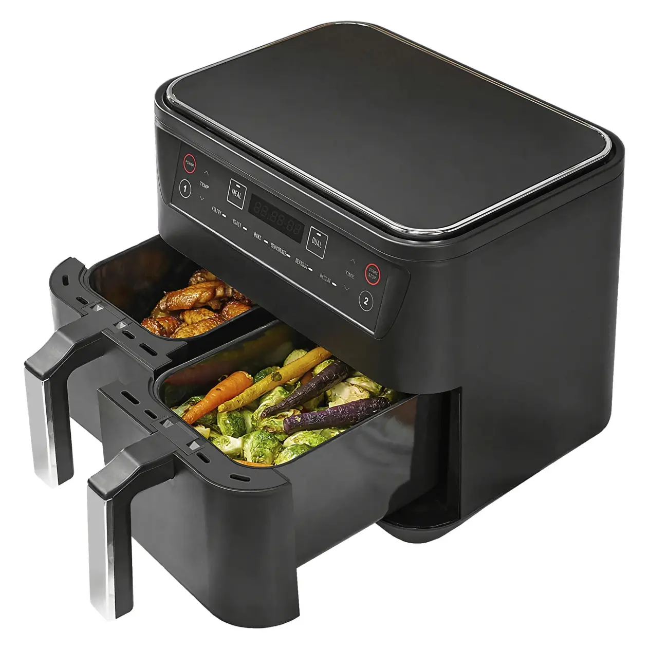 Varmluftsfritös med dubbla korgar 2400 W