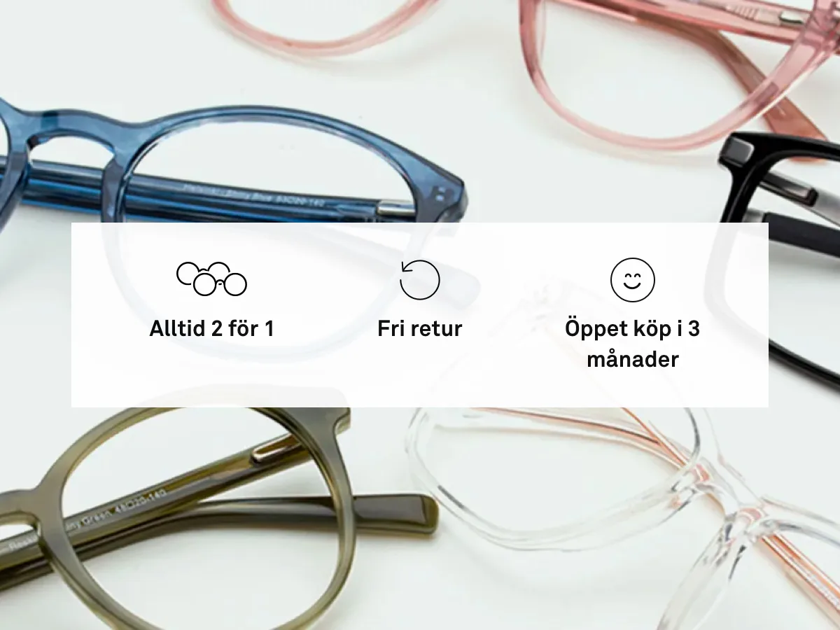 2 för 1 på trendiga glasögon