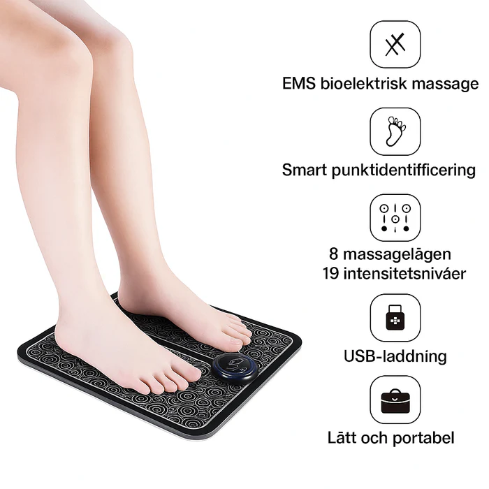 EMS Fotmassage Matta med 8 Program