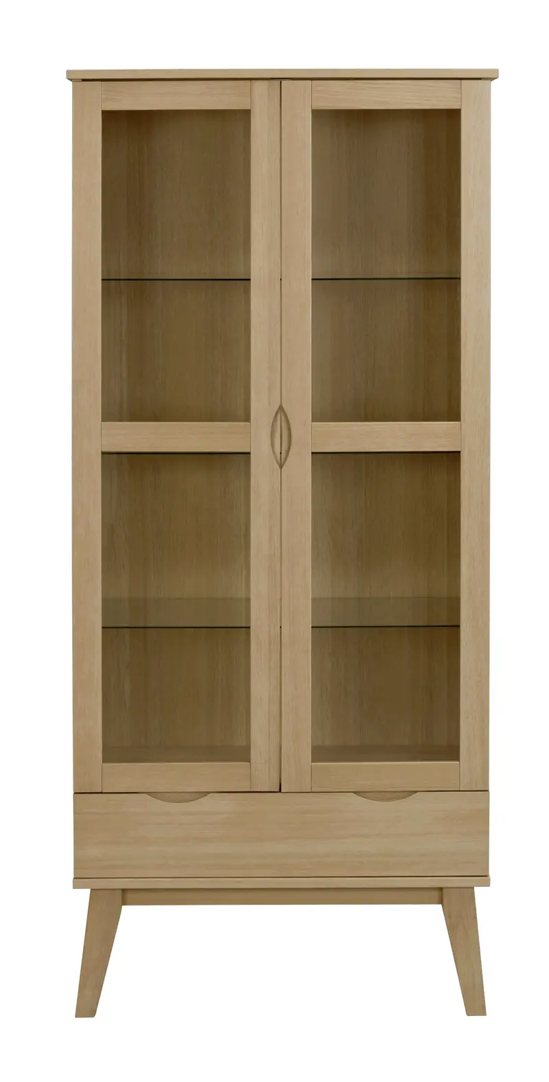 Filippa Oak Glass Cabinet 82x40x185 cm