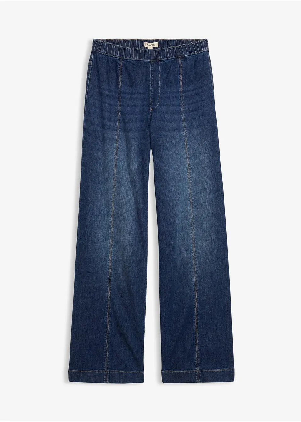 Högmidjade Vida Jeans i Mörkblå Denim