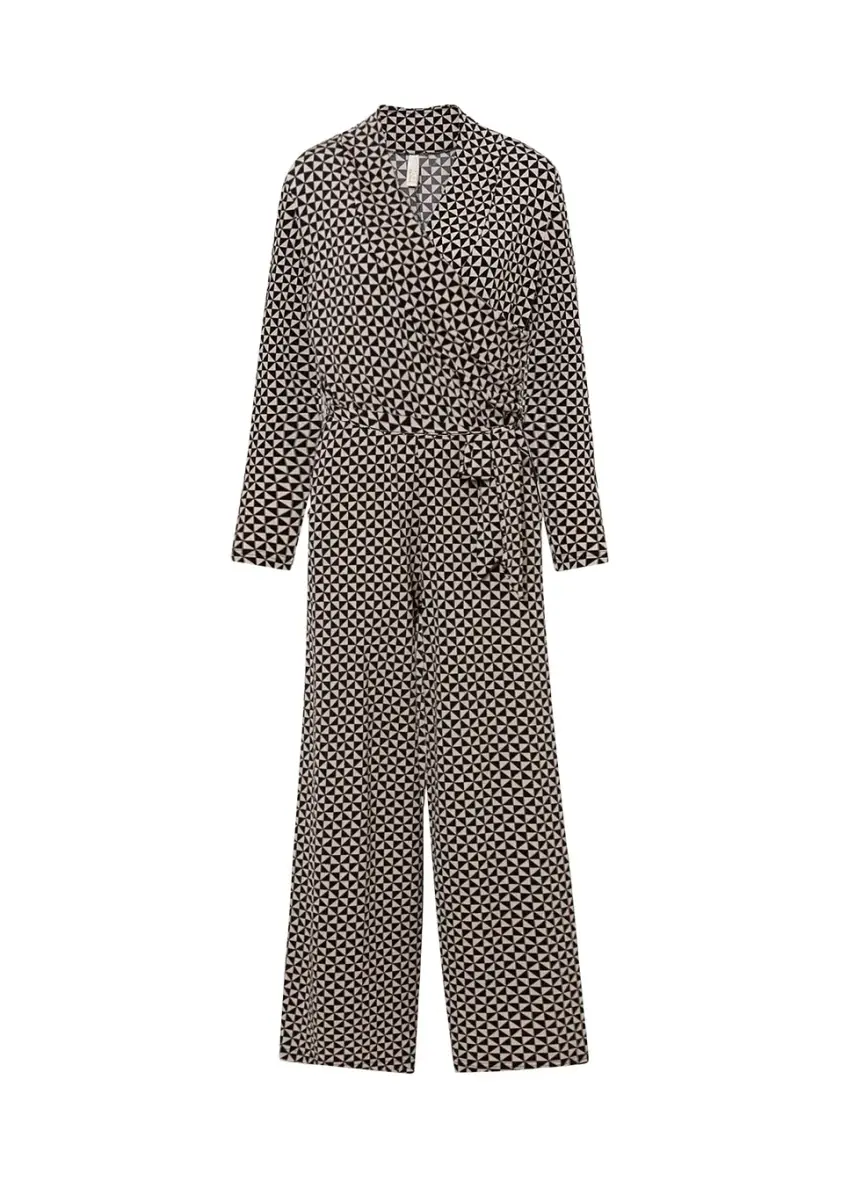 Elegant svart jumpsuit med mönster
