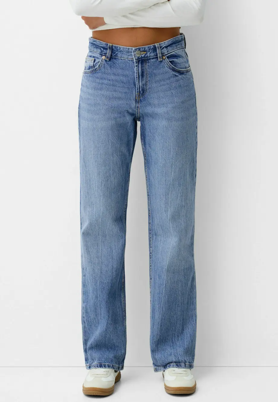 PULL&BEAR Straight Leg Blue Jeans