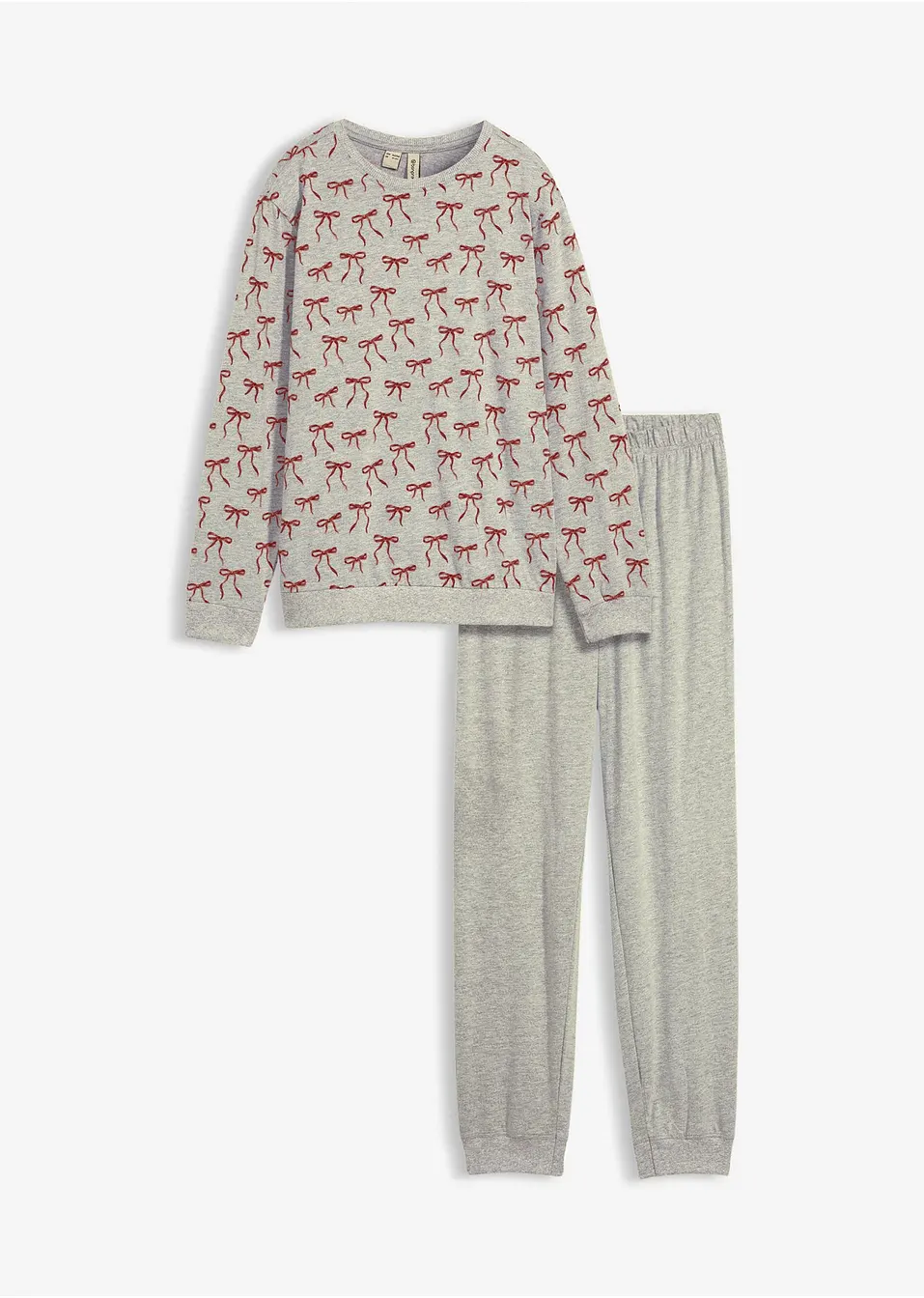 Mjuk bomullspyjamas för barn ljusgrå