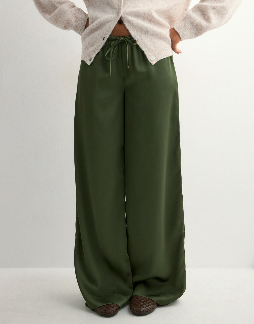 Nelly Pull On Satinbyxor Mörkgrön