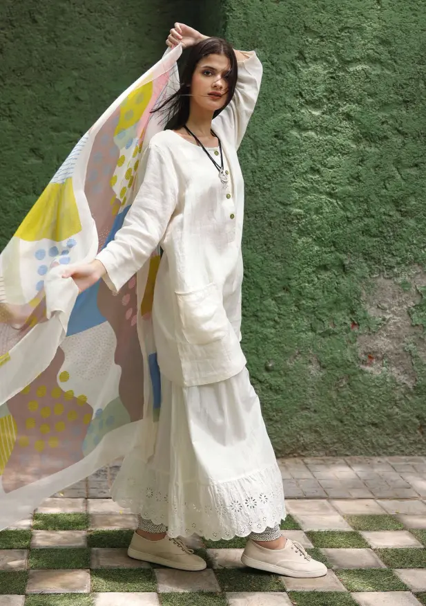 Vävd underkjol i ekologisk bomull