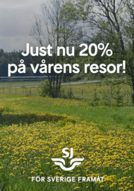 Just nu 20 % rabatt på vårens resor hos SJ