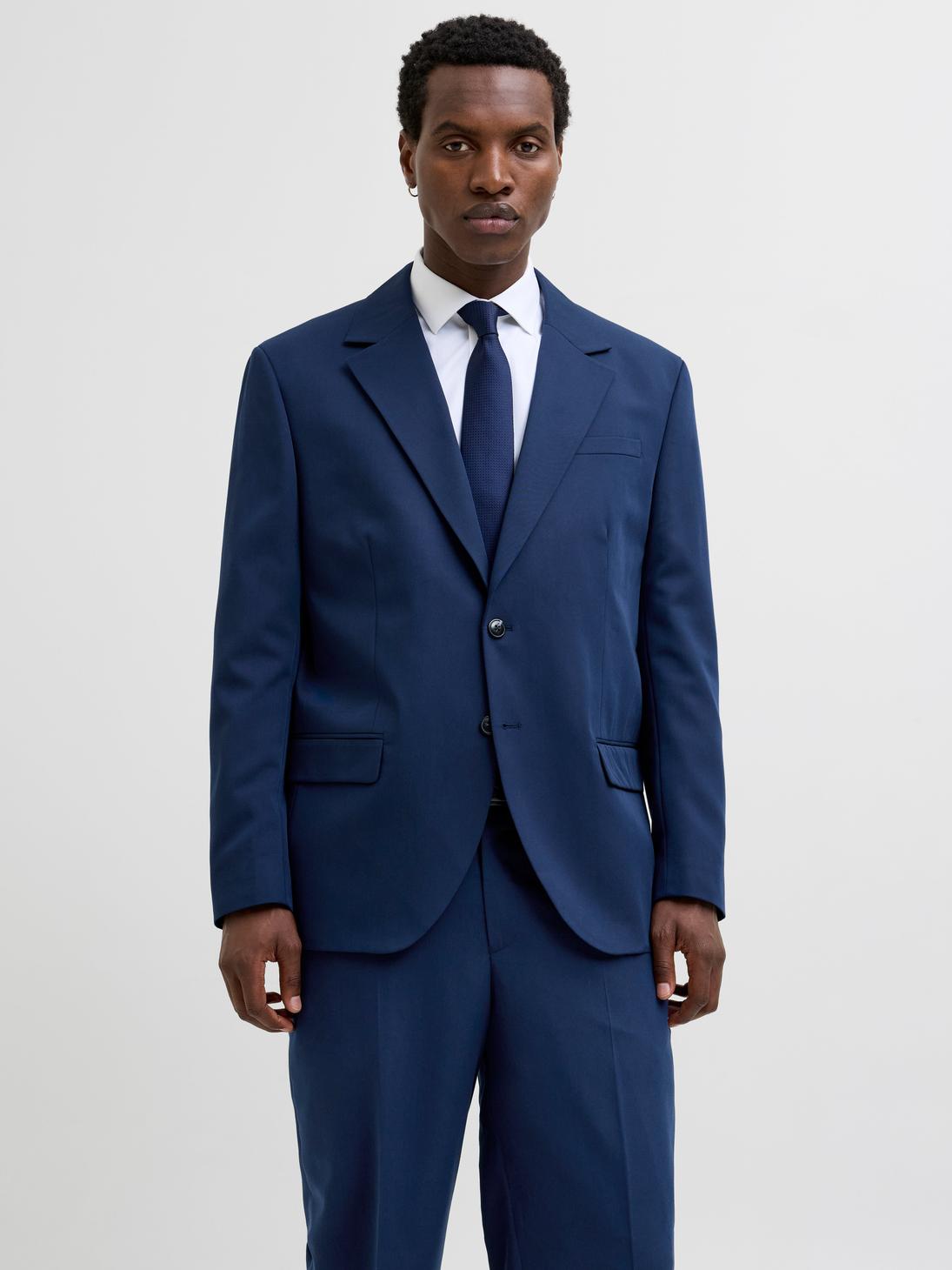 JPRFRANCO Mörkblå Avslappnad Kavaj