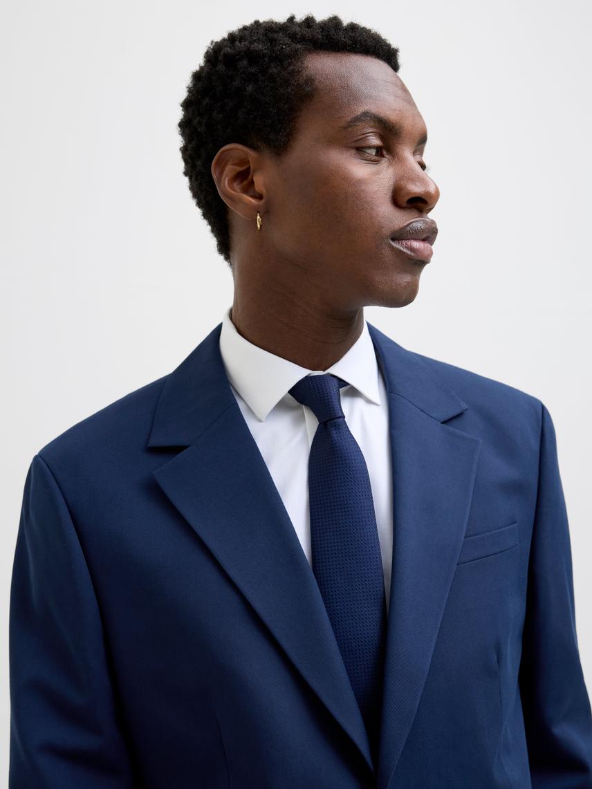 JPRFRANCO Mörkblå Avslappnad Kavaj