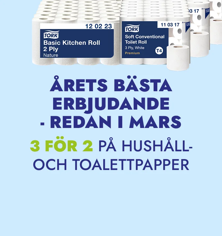 3 ör 2 på hushåll och toalettpapper