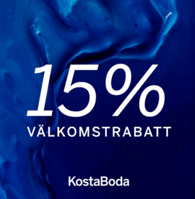 Få 15 % rabatt på ditt första köp hos Kosta Boda