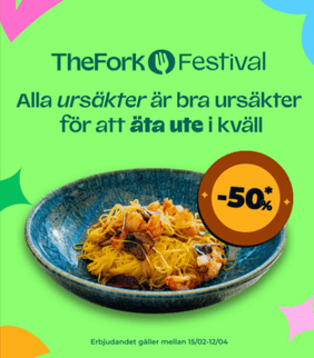 50 % rabatt på mat hos restauranger via TheFork