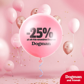 25 % rabatt på allt från varumärket Dogman