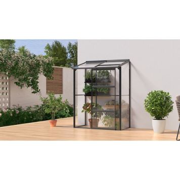 Växthus Gardol Svart Aluminium Glas 0,9m²