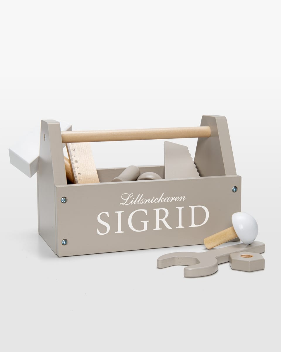 Personlig verktygslåda med namn Sand