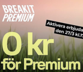 Testa Breaket PRemium gratis i två månader
