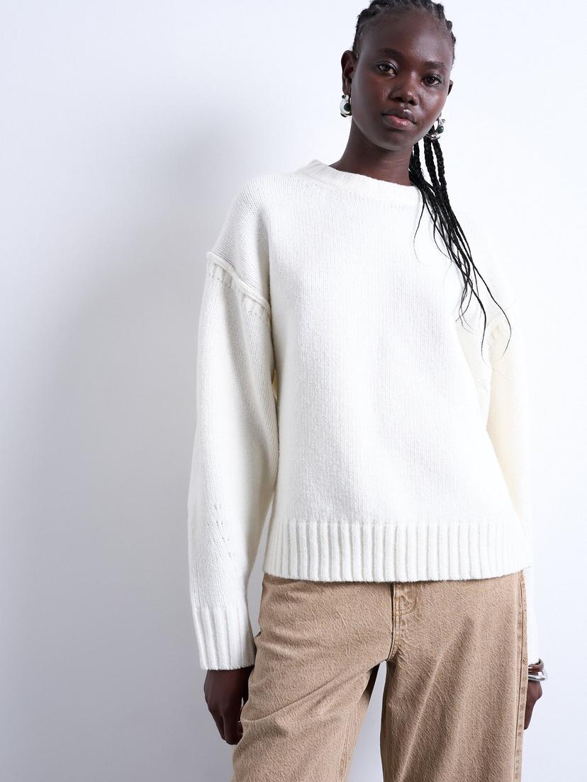 TSSALLY White Clear Pullover Top