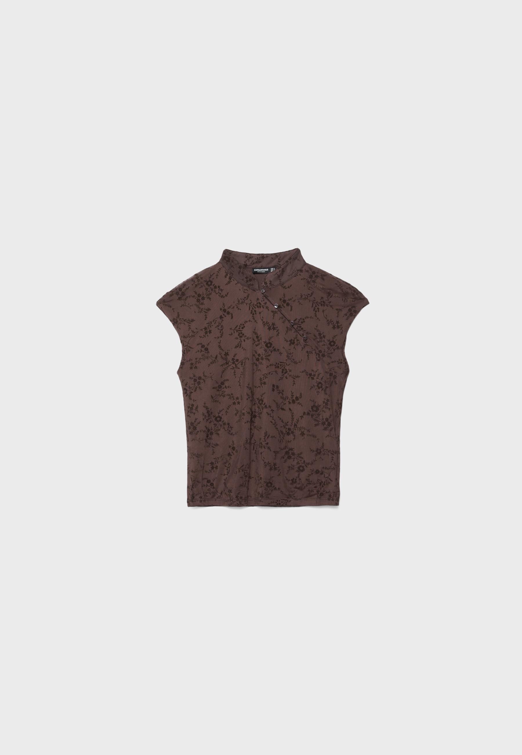 Flockad qipao-stil tröja för kvinnor