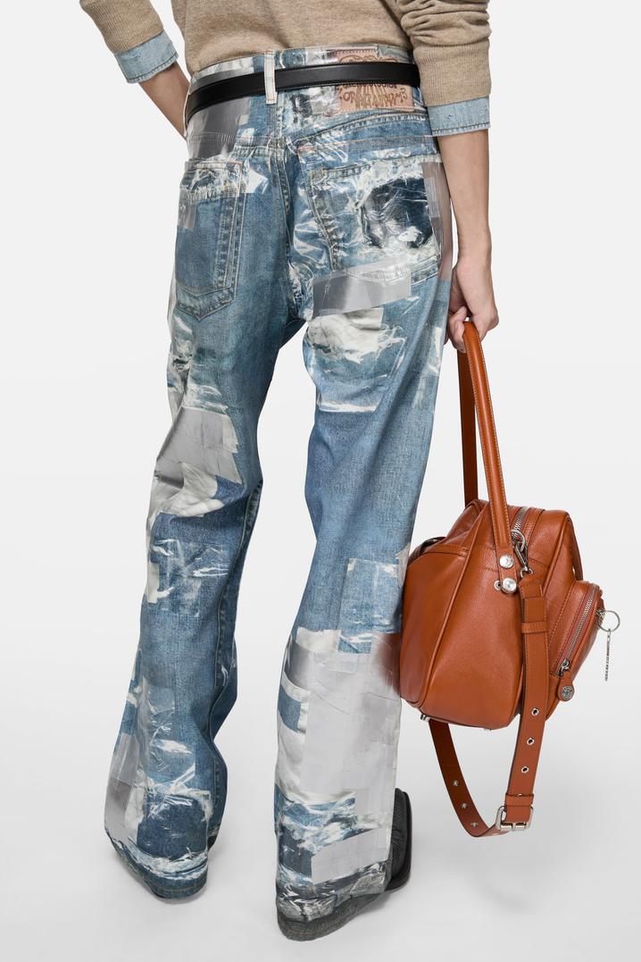 Acne Studios Mid Blue Printed Jeans